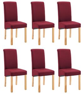 Jedálenské stoličky 6 ks červené látkové