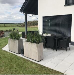 Drevený kvetináč ELEMENTO, drevo, šírka 90 cm, biela antik