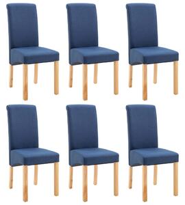 Jedálenské stoličky 6 ks modré látkové