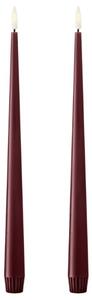 LED sviečka Taper 30 cm / 44/2 Deep wine – sada 2 ks
