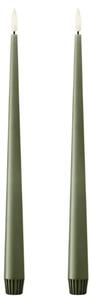 LED sviečka Taper 30 cm / 70 Green soil – set 2 ks