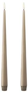 LED sviečka Taper 30 cm / 18 Nougat Note – set 2 ks