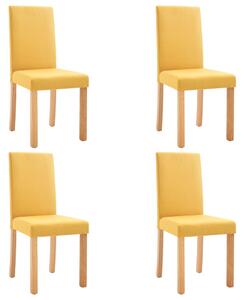 Jedálenské stoličky 4 ks žlté látkové