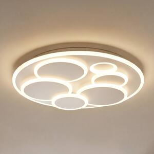 Stropné LED svetlo Dots, biele, Ø 50 cm, kov/akryl,, Biela / opálová, Obývacia izba / jedáleň, kov, Moderný, Závesné svietidlo