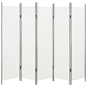 5-panelový paraván biely 250x180 cm
