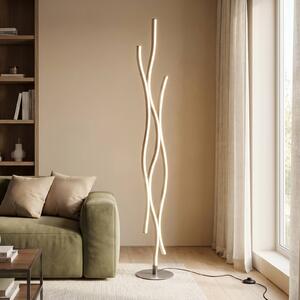 Stojacia lampa Blaze LED so stmievačom, hliník, Hliník / sivá / zinok, Obývacia izba / jedáleň, kov, Moderný