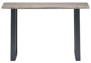Konzolový stolík z akáciového dreva a železa sivý 115x35x76 cm
