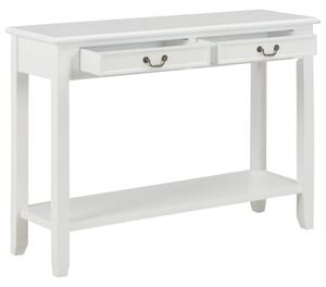 Konzolový stolík biely 110x35x80 cm drevo