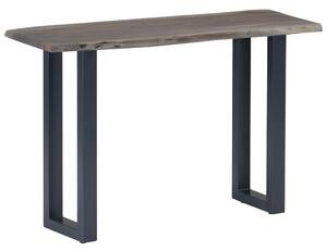 Konzolový stolík z akáciového dreva a železa sivý 115x35x76 cm