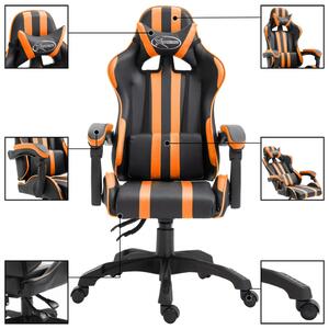 Herná stolička, oranžová, umelá koža