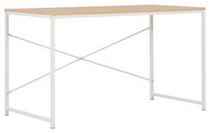 Počítačový stôl biely a dubový 120x60x70 cm