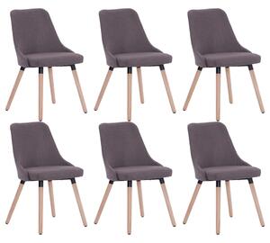 Jedálenské stoličky 6 ks sivo-hnedé látkové
