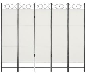 5-panelový paraván biely 200x180 cm