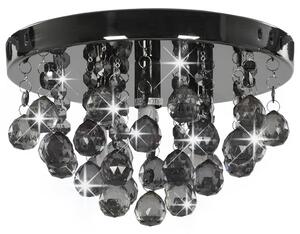 Stropná lampa s dymovými korálkami čierna okrúhla G9