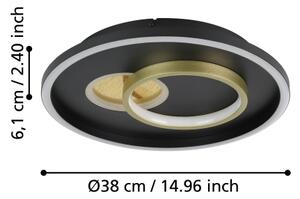 Eglo 901244 - LED stropné svietidlo TIRIOLO LED/14W/230V+LED/8,5W čierne/zlaté