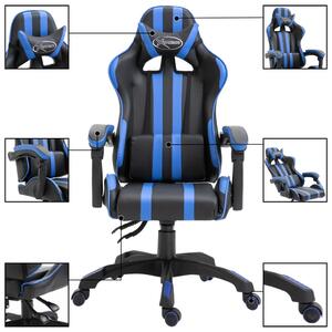 Herná stolička, modrá, umelá koža