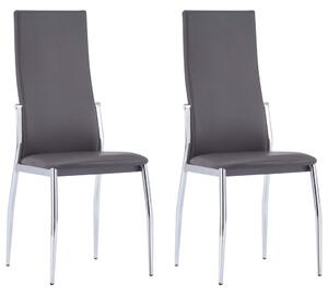 Jedálenské stoličky 2 ks, sivé, umelá koža
