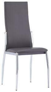 Jedálenské stoličky 4 ks, sivé, umelá koža