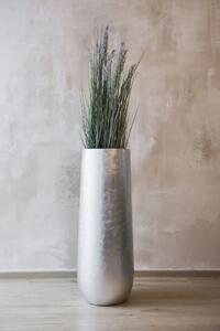 Kvetináč VENTURA, sklolaminát, výška 100 cm, strieborný