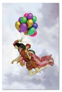 Obraz na plátne Dvaja ľudia lietajúci na balónoch - Jose Luis Guerrero Rozmery: 40 x 60 cm