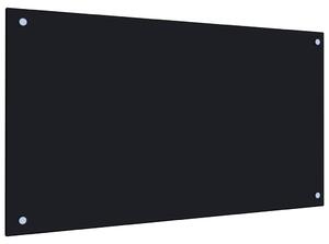 Kuchynská zástena, čierna 90x50 cm, tvrdené sklo