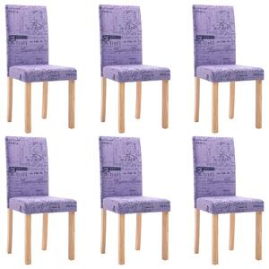 Jedálenské stoličky 6 ks, fialové, látka
