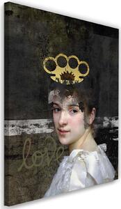 Obraz na plátne Žena s kĺbom na hlave - Jose Luis Guerrero Rozmery: 40 x 60 cm