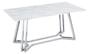 JEDÁLENSKÝ STÔL, biela, chrómová, 160/90/76 cm MID.YOU - Stoly, Online Only