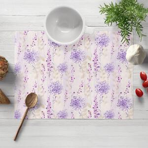 Biante Dekoračné prestieranie na stôl PML-069 Fialové kvety na bielom 30x40 cm