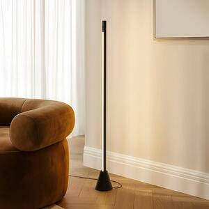 Stojacia lampa Lucande LED Linija, čierna, výška 110 cm, senzor, Čierna, Obývacia izba / jedáleň, Hliník, Moderný