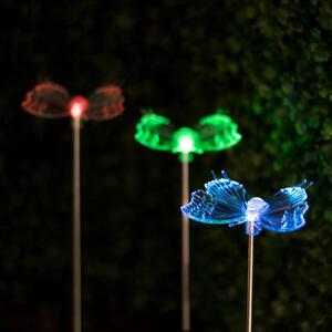 GLOBIZ RGB LED solárna lampa - motýľ