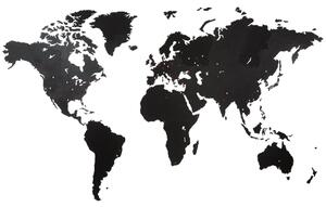 MiMi Innovations Drevená nástenná mapa sveta Giant, čierna 280x170 cm