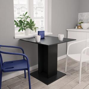 Jedálenský stôl, čierny 80x80x75 cm, kompozitné drevo