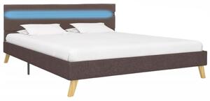 Rám postele s LED svetlom sivohnedý 120x200 cm látkový