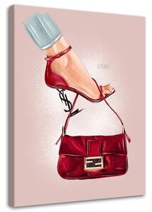 Obraz na plátne Červená glamour kabelka - Svetlana Gracheva Rozmery: 40 x 60 cm