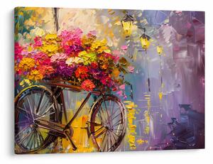 Obraz - Bicykel s kvetmi (70x50 cm)