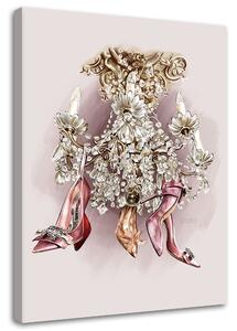 Obraz na plátne Krištáľový luster glamour topánky - Svetlana Gracheva Rozmery: 40 x 60 cm