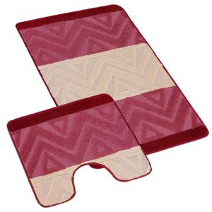 Kvalitex Kúpeľňová a WC predložka chevron burgundy