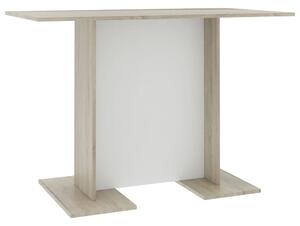 Jedálenský stôl biely a farby dubu sonoma 110x60x75 cm drevo