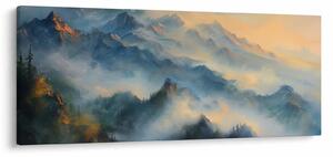 Obraz - Maľovaná horská krajina (120x50 cm)
