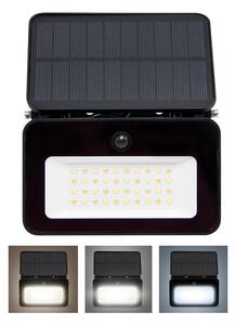 SOLIGHT LED solárne osvetlenie so senzorom 6W, 660lm, CCT, Li-Ion, čierna