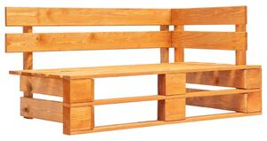 Rohová záhradná lavička z paliet, drevo, medovo hnedá