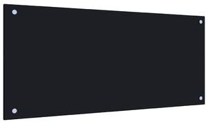 Kuchynská zástena, čierna 90x40 cm, tvrdené sklo