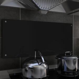 Kuchynská zástena, čierna 90x40 cm, tvrdené sklo