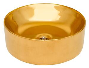 Invena Kos, keramické umývadlo na dosku 415x415x135 mm, zlatá lesklá, INV-CE-38-009-C