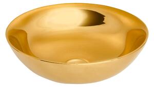 Invena Tinos, keramické umývadlo na dosku 39,5x39,5x13,5 cm, zlatá lesklá, INV-CE-43-009-C