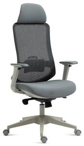 Kancelárska ergonomická stolička BULMA — sieť/látka, sivá