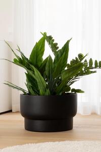 Dizajnový kvetináč LIVELLI, sklolaminát, výška 33 cm, čierny