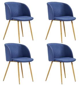 Jedálenské stoličky 4 ks modré látkové