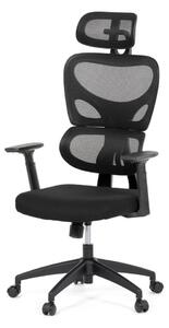 Kancelárska ergonomická stolička GRANT - sieť, látka, čierna